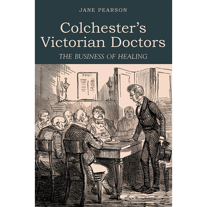 A monochrome Victorian illustration of several men seated around a table in a clinical or meeting room, with a standing figure leaning forward as if speaking or instructing them.